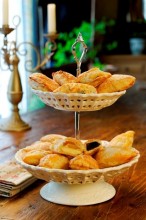 
	These tiny cakes made with self-made puff pastry filled with curd cheese and jam...