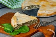 
	The combination of spinach, home-made puff pastry and the salty feta cheese is going...